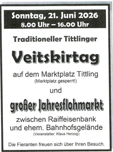 Veitskirtag und Jahresflohmarkt