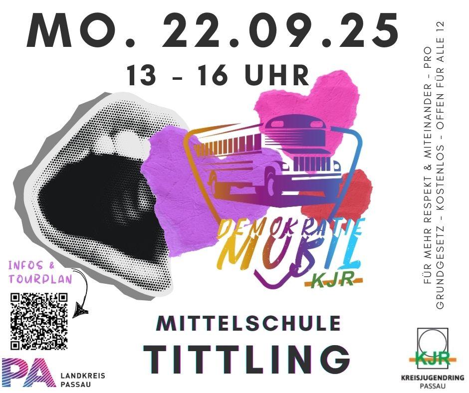 Werbung Landkreistour 2025 Demokratie-Mobil